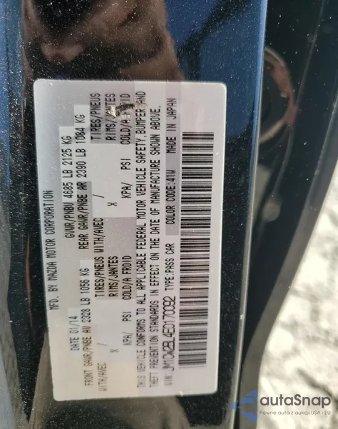 2014 Mazda 5 Sport from USA, damaged, VIN JM1CW2BL4E0170092